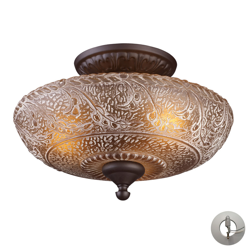 ELK Home 66191-3-LA Three Light Semi Flush Mount, Oiled Bronze Finish-LightingWellCo