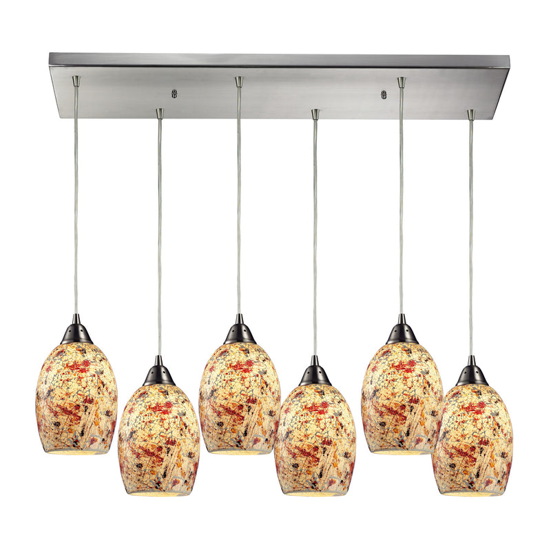 ELK Home 73011-6RC Six Light Pendant, Satin Nickel Finish-LightingWellCo