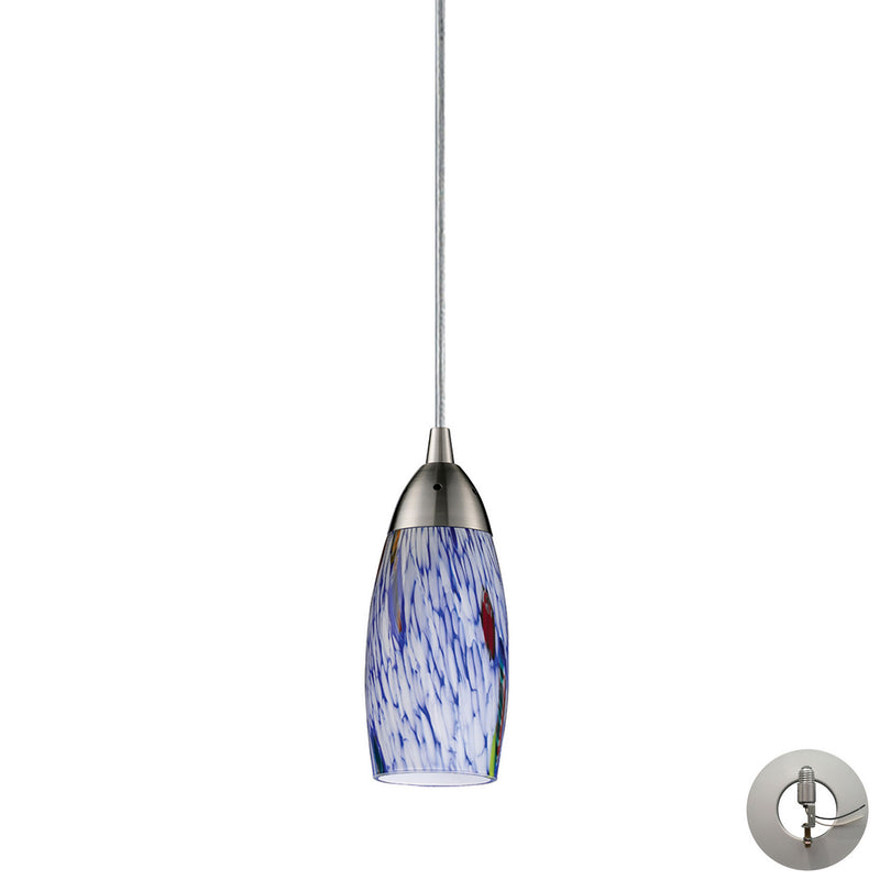 ELK Home 110-1BL-LA One Light Mini Pendant, Satin Nickel Finish - At LightingWellCo