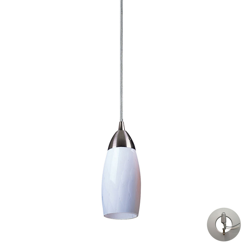 ELK Home 110-1WH-LA One Light Mini Pendant, Satin Nickel Finish - At LightingWellCo