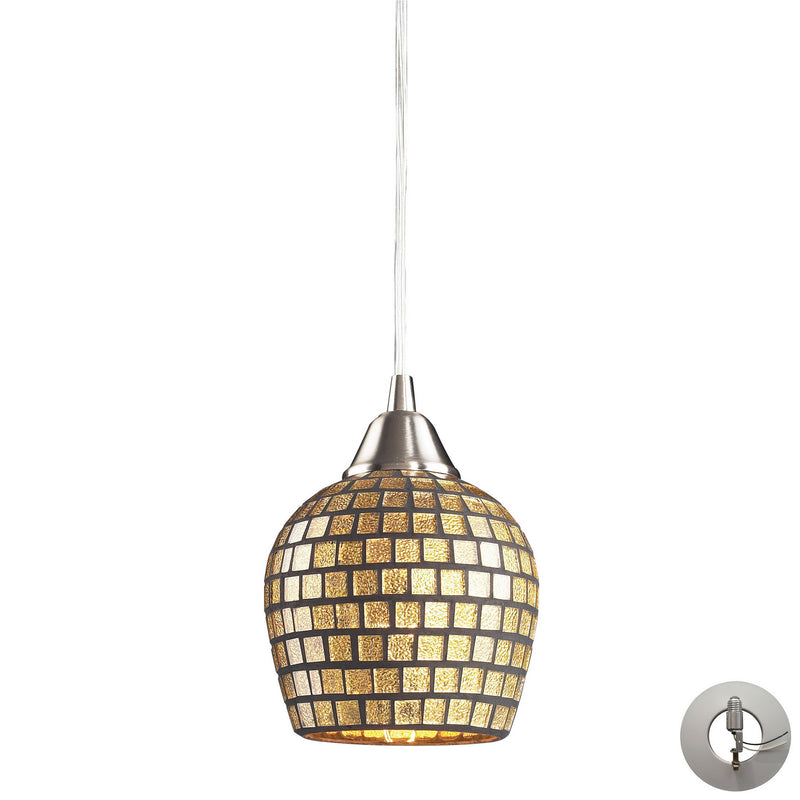 ELK Home 528-1GLD-LA One Light Mini Pendant, Satin Nickel Finish-LightingWellCo