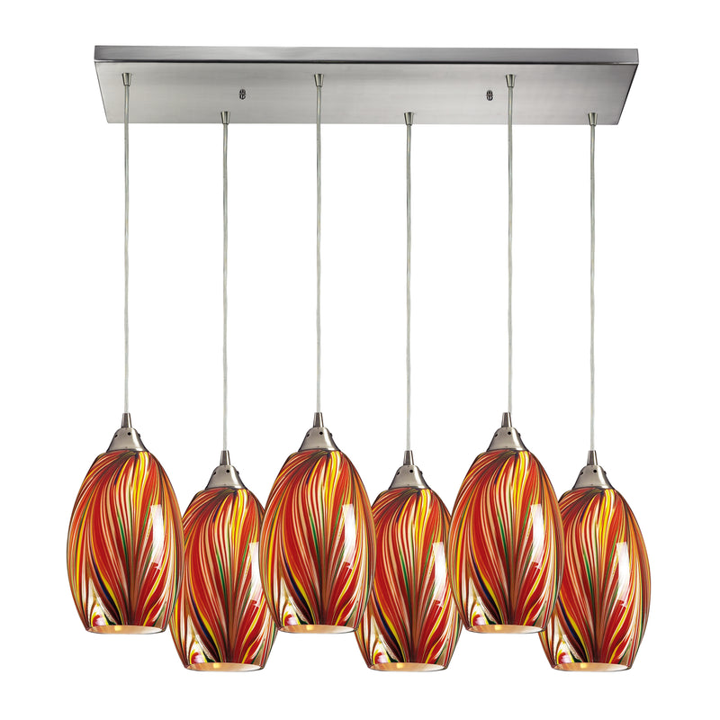 ELK Home 517-6RC-M Six Light Pendant, Satin Nickel Finish-LightingWellCo