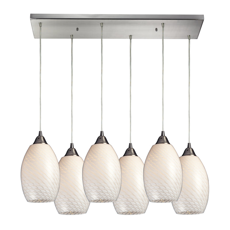 ELK Home 517-6RC-WS Six Light Pendant, Satin Nickel Finish-LightingWellCo