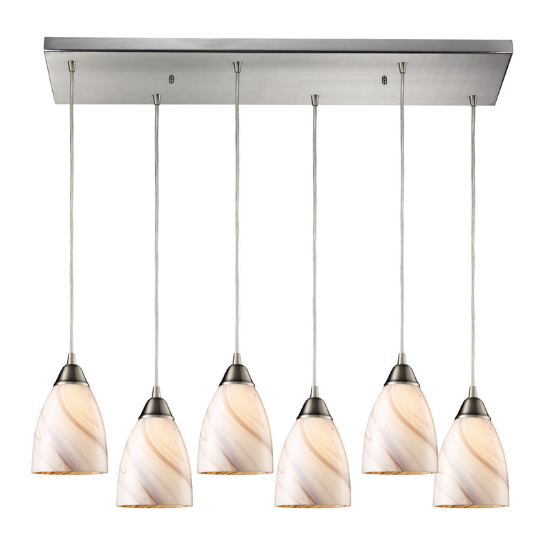 ELK Home 527-6RC-CR Six Light Pendant, Satin Nickel Finish-LightingWellCo