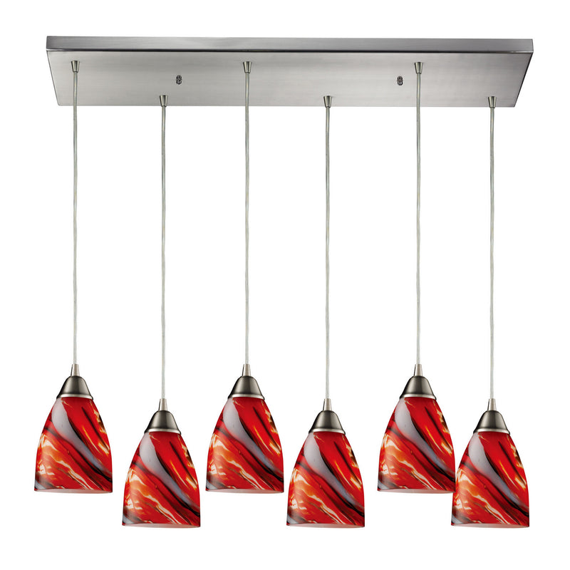 ELK Home 527-6RC-CY Six Light Pendant, Satin Nickel Finish-LightingWellCo