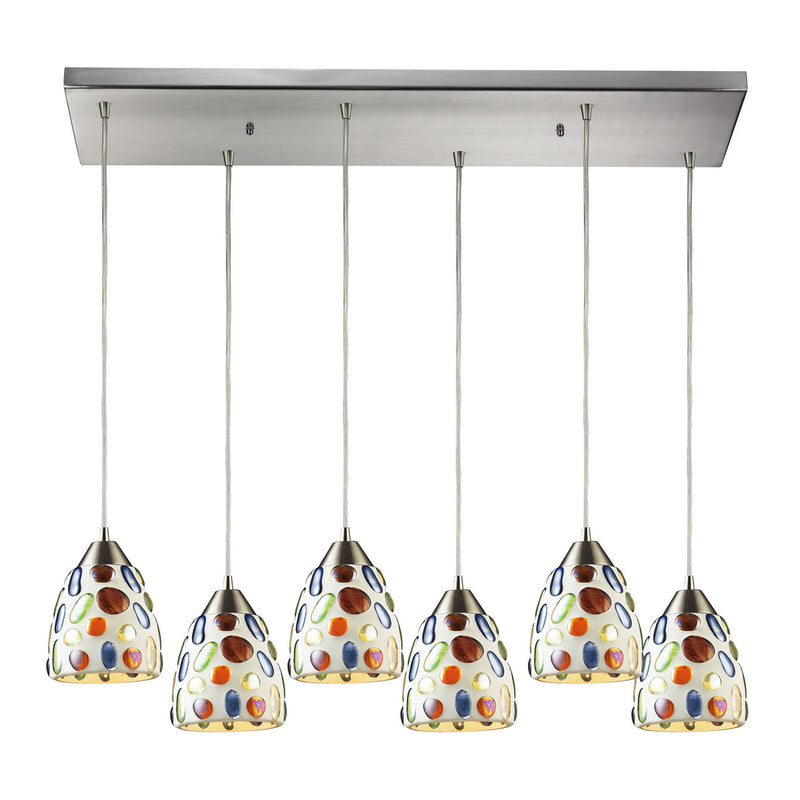 ELK Home 542-6RC Six Light Pendant, Satin Nickel Finish-LightingWellCo