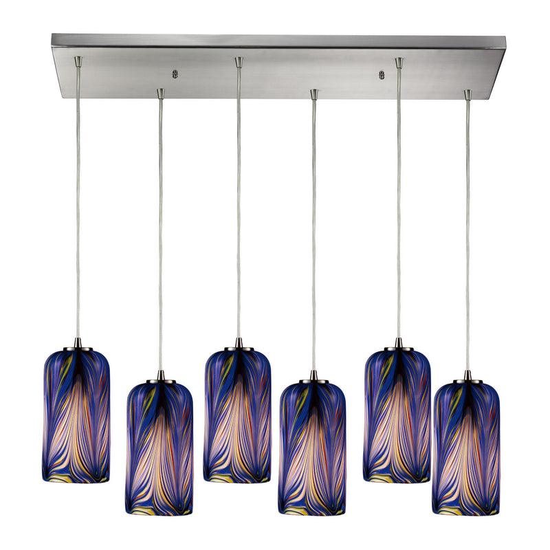 ELK Home 544-6RC-MO Six Light Pendant, Satin Nickel Finish-LightingWellCo