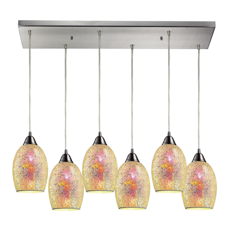 ELK Home 73041-6RC Six Light Pendant, Satin Nickel Finish-LightingWellCo