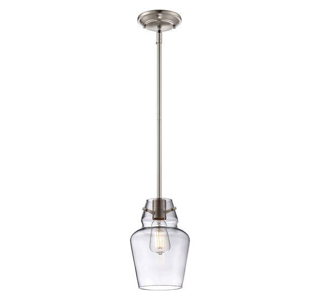 Savoy House Vintage Pendants 7-4134-1-SN One Light Mini Pendant, Satin Nickel Finish - LightingWellCo