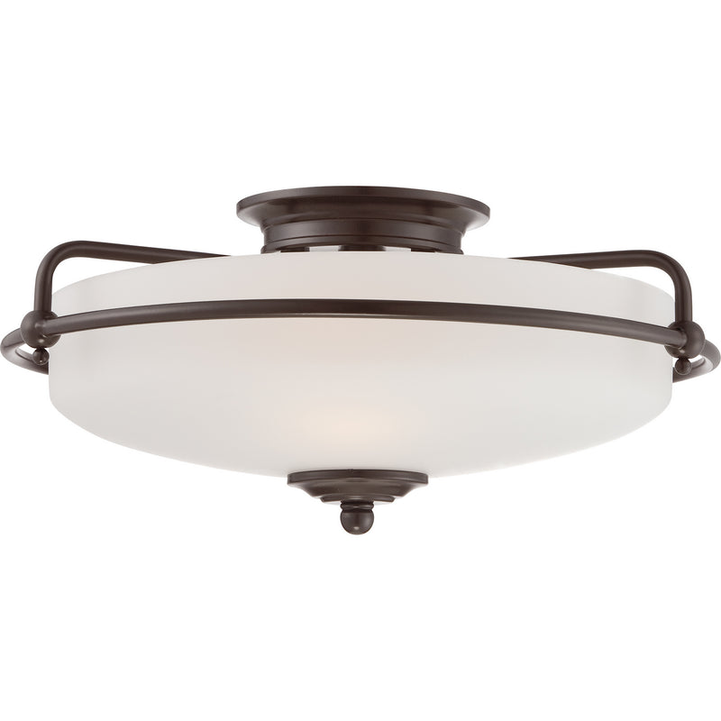 Quoizel GF1617PN Three Light Flush Mount, Palladian Bronze Finish - LightingWellCo