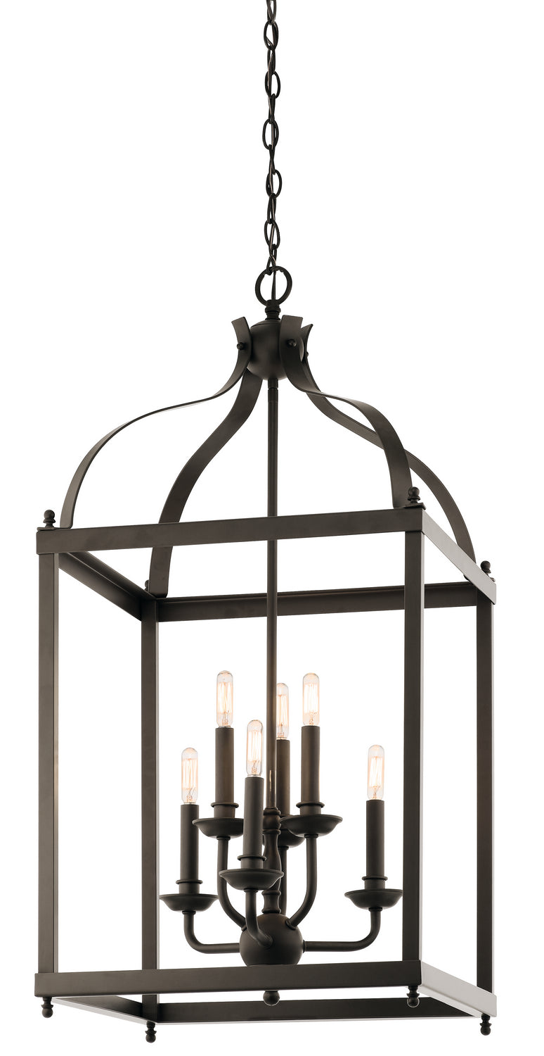 Kichler 42568OZ Six Light Foyer Chandelier, Olde Bronze Finish - LightingWellCo