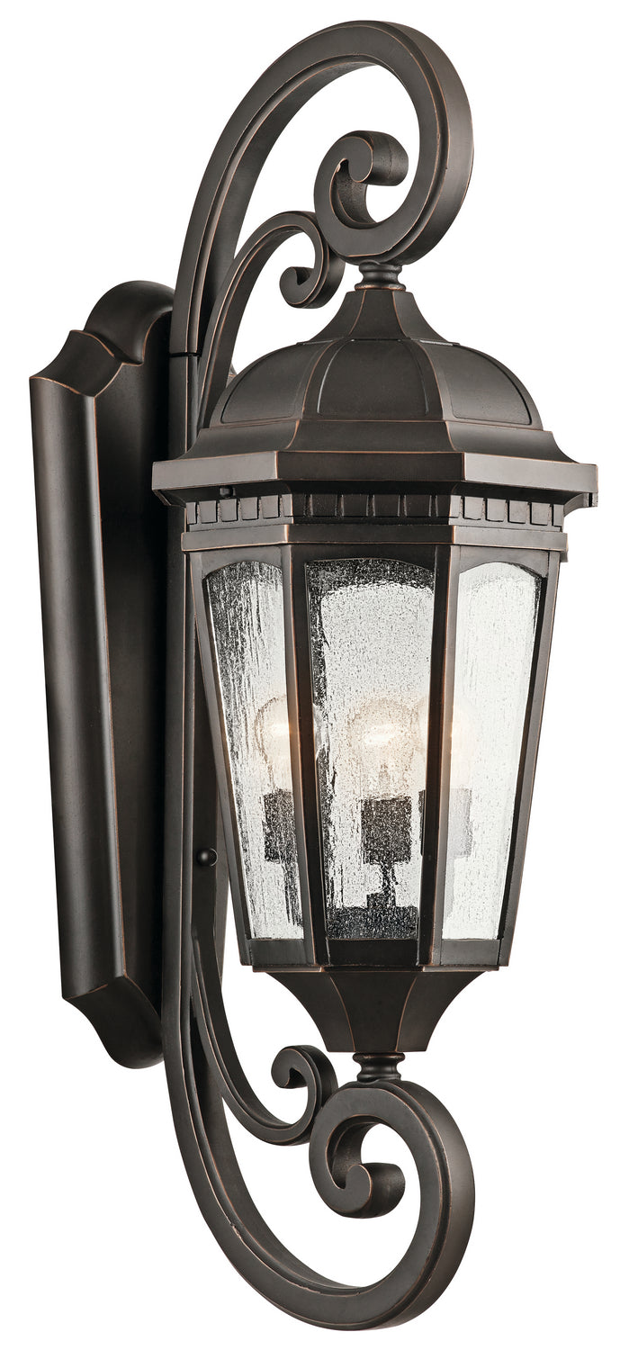 Kichler 9060RZ Three Light Outdoor Wall Mount, Rubbed Bronze Finish - LightingWellCo