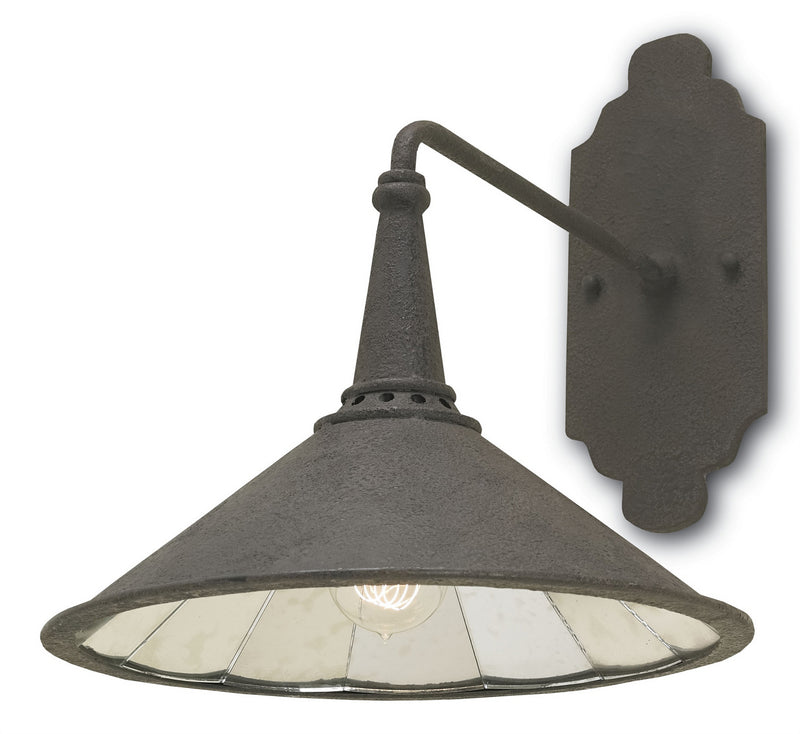 Currey and Company 5151 One Light Wall Sconce, Mole Black/Antique Mirror Finish-LightingWellCo