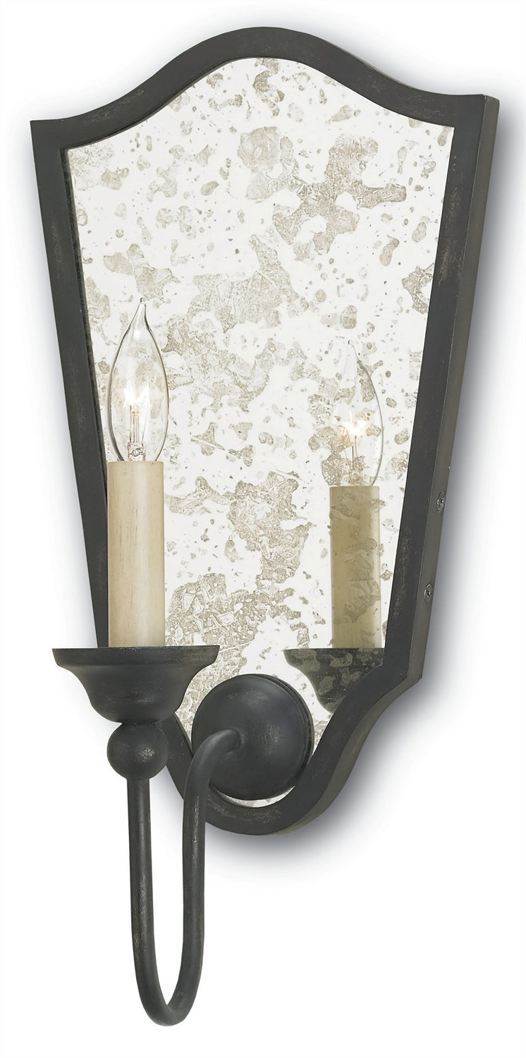 Currey and Company 5155 One Light Wall Sconce, French Black/Antique Mirror Finish-LightingWellCo