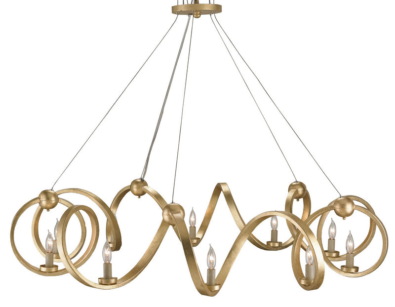 Currey and Company 9490 Ten Light Chandelier, Dutch Gold Leaf Finish-LightingWellCo