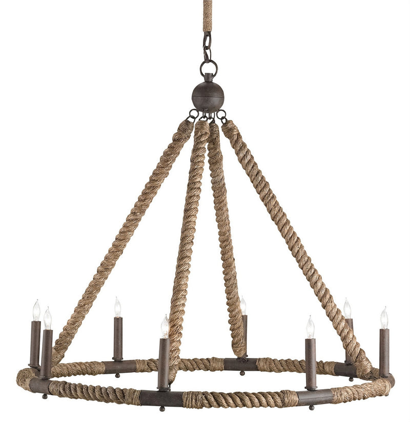 Currey and Company 9536 Eight Light Chandelier, Natural/Rust Finish-LightingWellCo