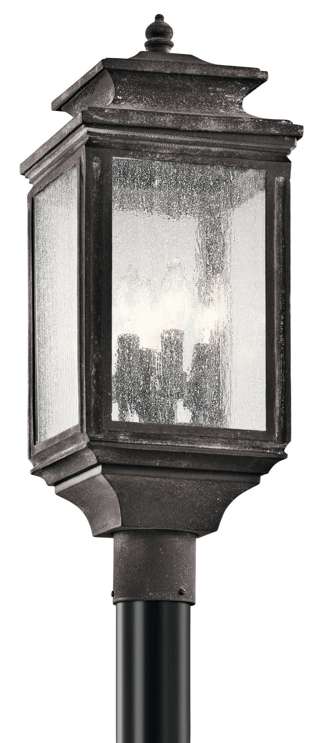 Kichler 49506WZC Four Light Outdoor Post Mount, Weathered Zinc Finish - LightingWellCo