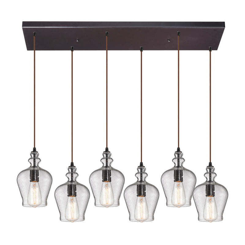 ELK Home 60066-6RC Six Light Pendant, Oil Rubbed Bronze Finish-LightingWellCo