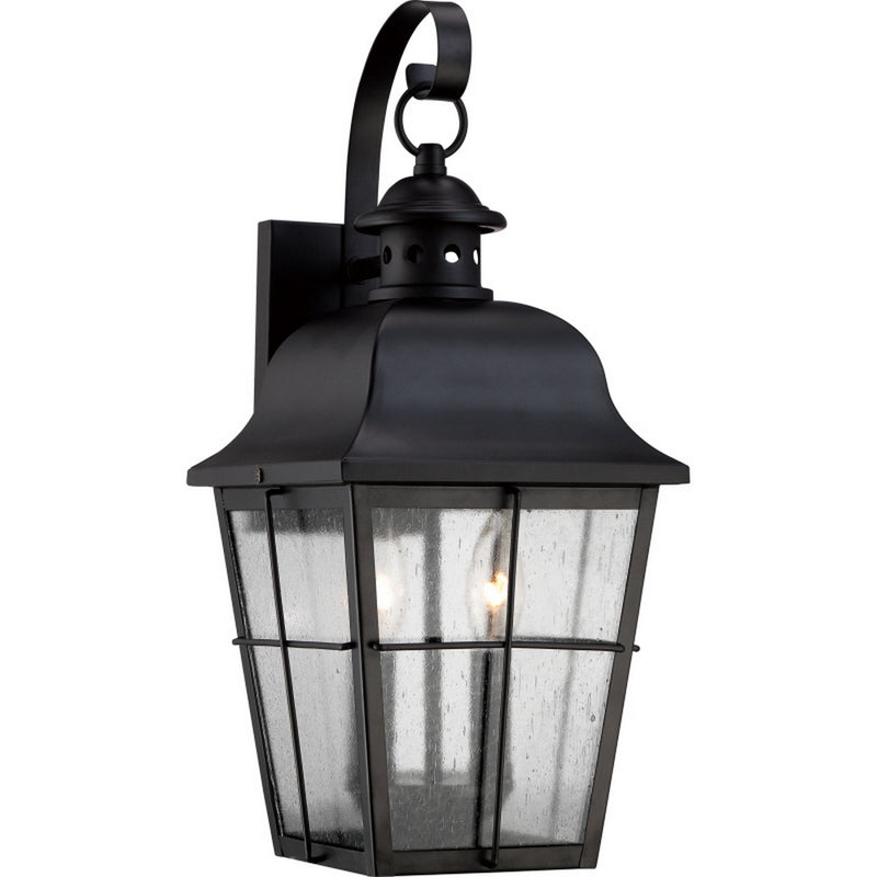 Quoizel MHE8409K Two Light Outdoor Wall Lantern, Mystic Black Finish - LightingWellCo