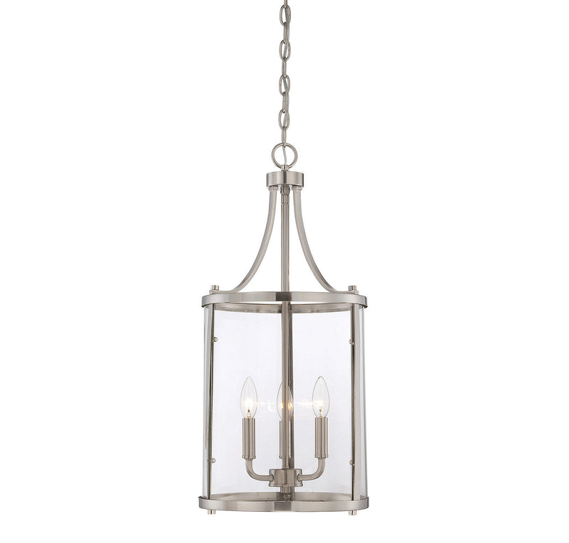 Savoy House Penrose 7-1040-3-SN Three Light Foyer Pendant, Satin Nickel Finish - LightingWellCo