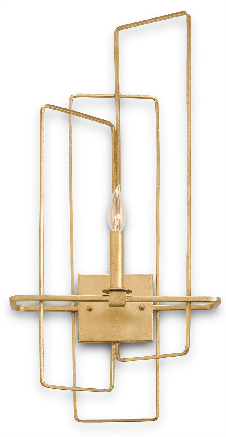 Currey and Company 5163 One Light Wall Sconce, Contemporary Gold Leaf Finish-LightingWellCo