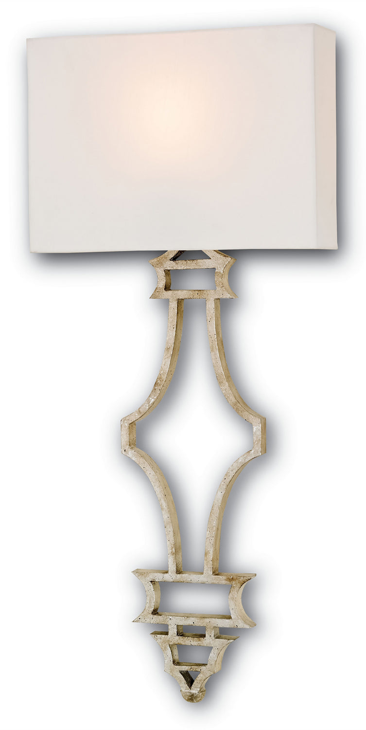 Currey and Company 5173 One Light Wall Sconce, Silver Granello Finish-LightingWellCo