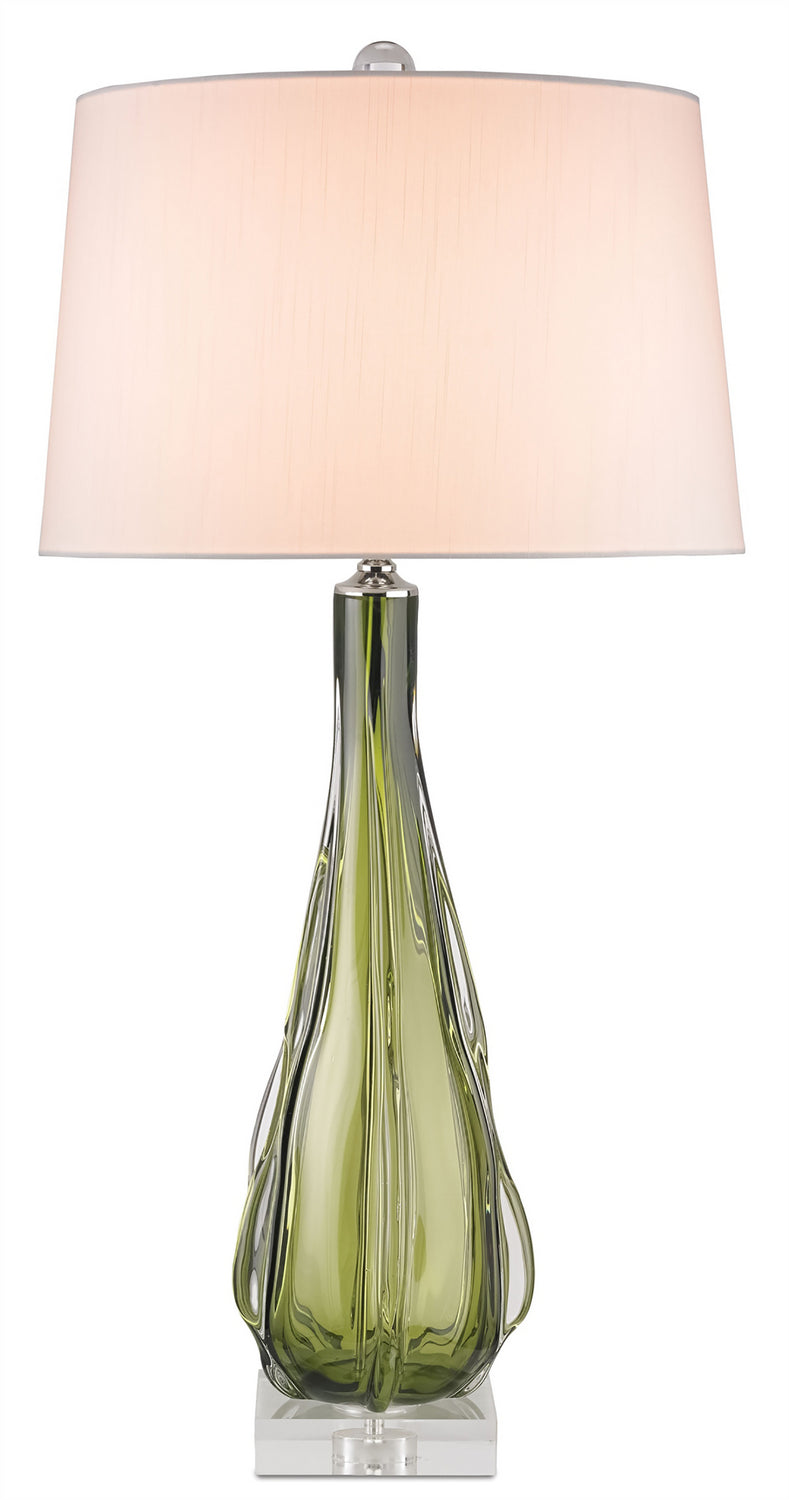 Currey and Company 6674 One Light Table Lamp, Green/Clear Finish-LightingWellCo