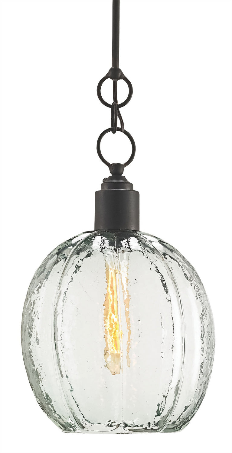 Currey and Company 9514 One Light Pendant, Old Iron Finish-LightingWellCo