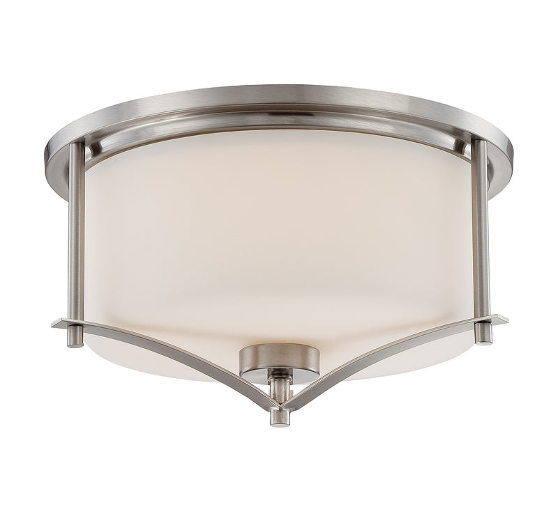 Savoy House 6-335-15-SN Two Light Flush Mount, Satin Nickel Finish LightingWellCo