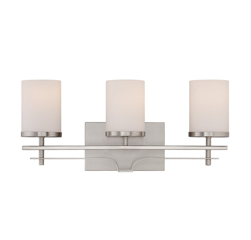 Savoy House Colton 8-338-3-SN Three Light Bath Bar, Satin Nickel Finish - LightingWellCo