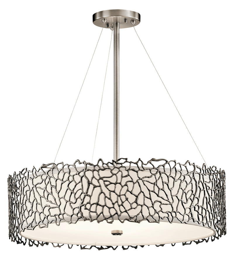 Kichler 43347CLP Four Light Chandelier, Classic Pewter Finish - LightingWellCo