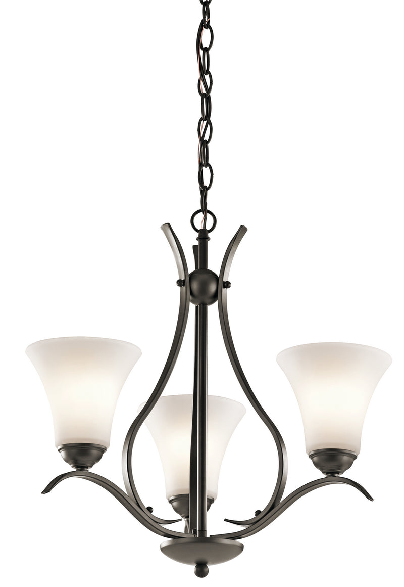 Kichler 43503OZ Three Light Chandelier, Olde Bronze Finish - LightingWellCo