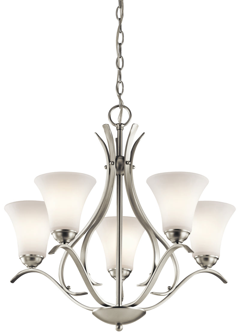 Kichler 43504NI Five Light Chandelier, Brushed Nickel Finish - LightingWellCo