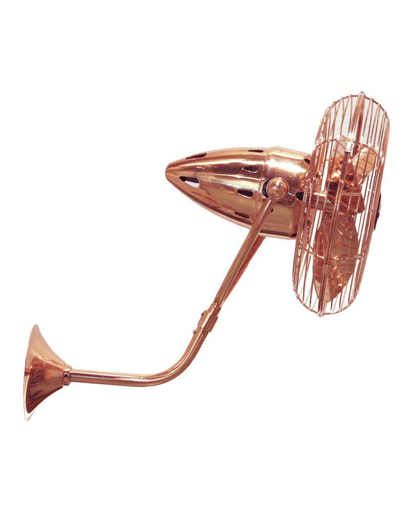 Matthews Fan Company Bruna Parede BP-CP-MTL Wall Fan, Polished Copper Finish - LightingWellCo