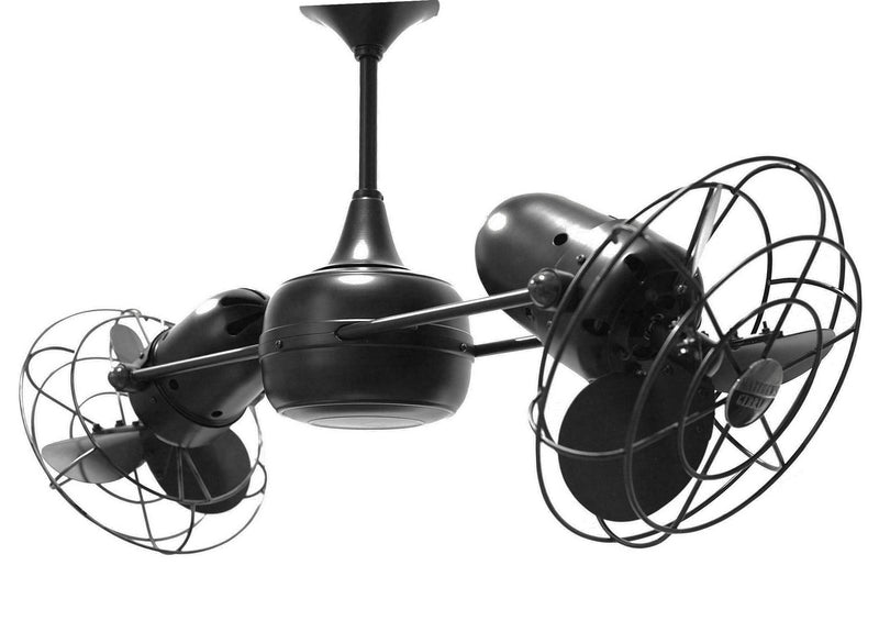 Matthews Fan Company Duplo-Dinamico DD-BK-MTL Ceiling Fan, Matte Black Finish - LightingWellCo