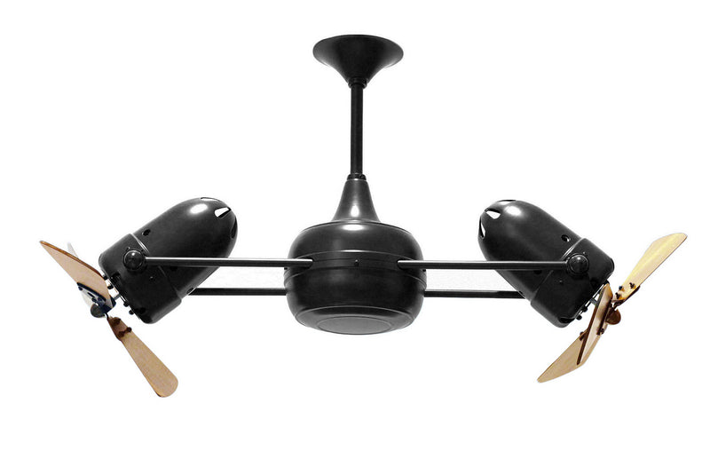 Matthews Fan Company Duplo-Dinamico DD-BK-WD Ceiling Fan, Matte Black Finish - LightingWellCo