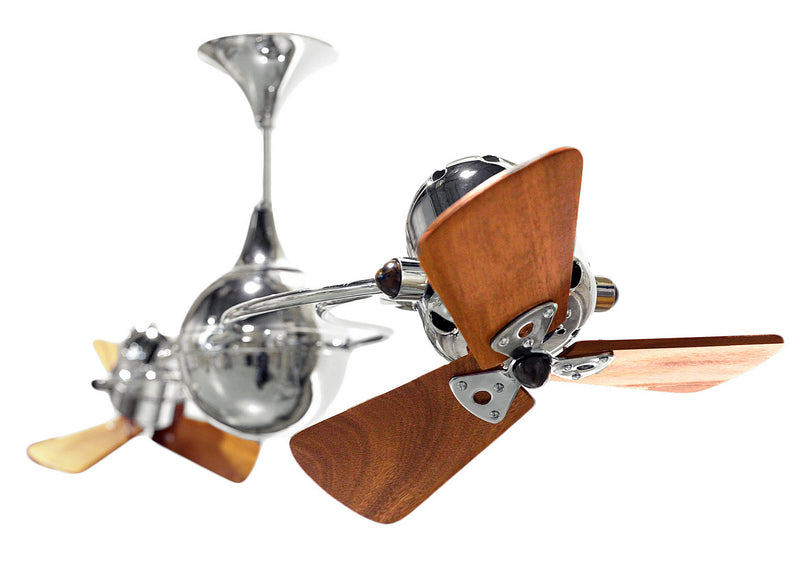 Matthews Fan Company Italo Ventania IV-CR-WD Ceiling Fan, Polished Chrome Finish - LightingWellCo