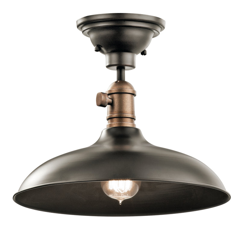 Kichler 42580OZ One Light Pendant/Semi Flush Mount, Olde Bronze Finish - LightingWellCo