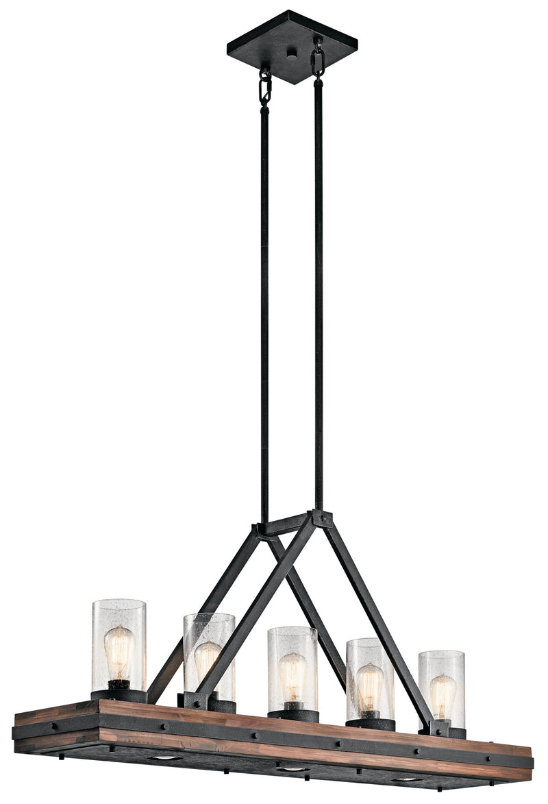 Kichler 43491AUB Eight Light Linear Chandelier, Auburn Stained Finish Finish - LightingWellCo