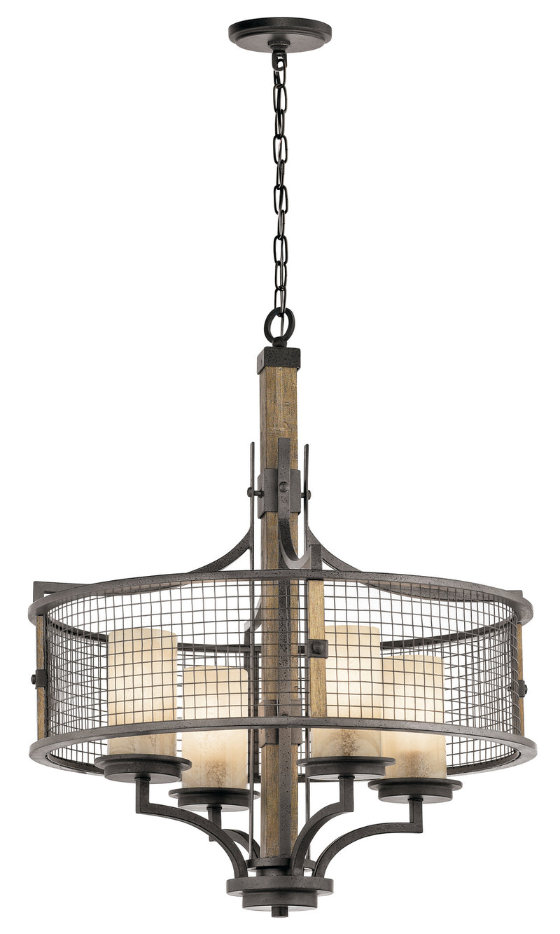 Kichler 43582AVI Four Light Chandelier, Anvil Iron Finish - LightingWellCo