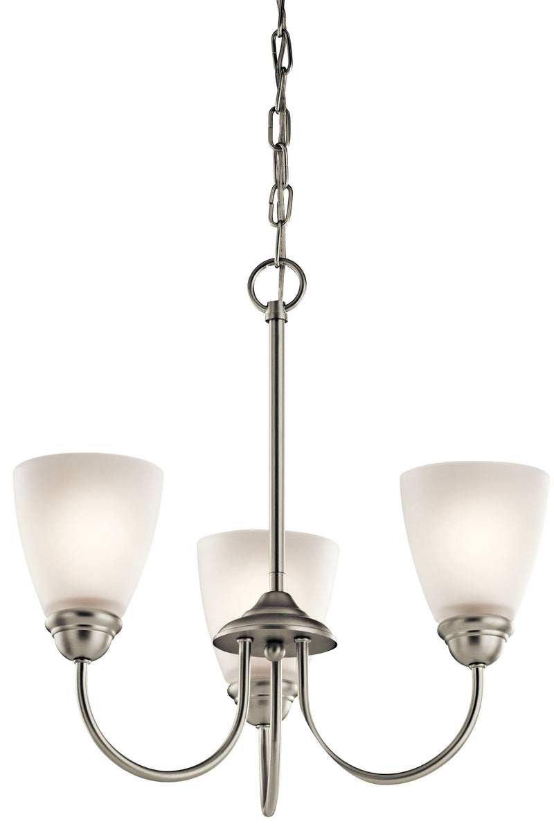 Kichler 43637NI Three Light Mini Chandelier, Brushed Nickel Finish - LightingWellCo