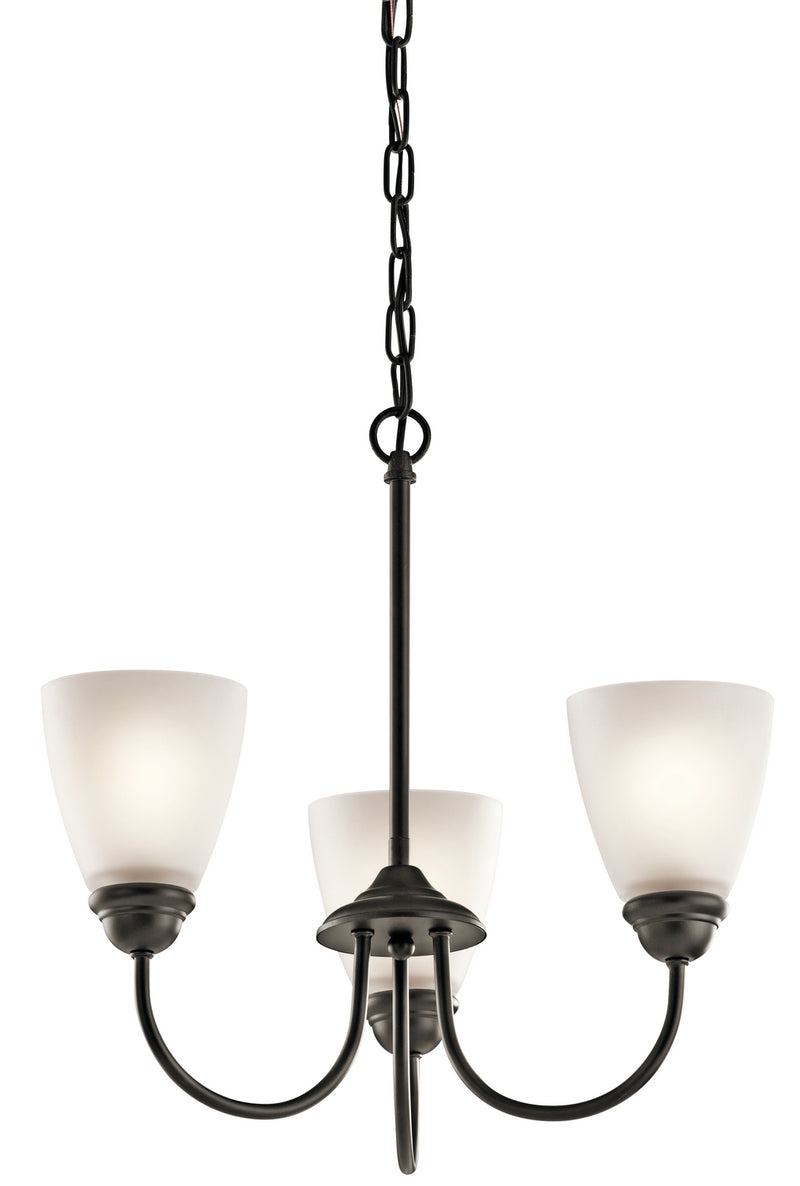 Kichler 43637OZ Three Light Mini Chandelier, Olde Bronze Finish - LightingWellCo