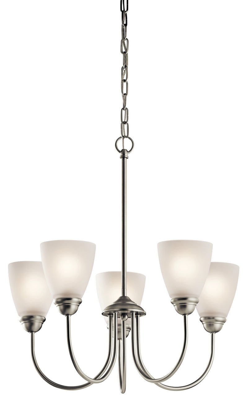 Kichler 43638NI Five Light Chandelier, Brushed Nickel Finish - LightingWellCo