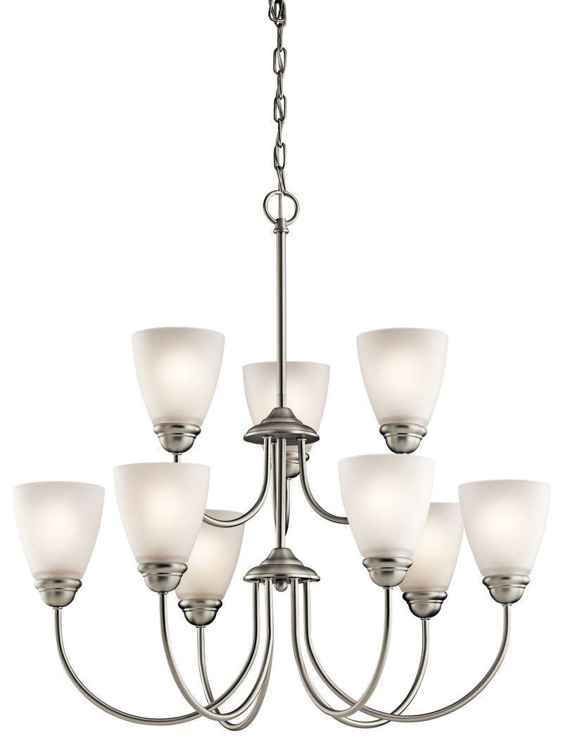 Kichler 43639NI Nine Light Chandelier, Brushed Nickel Finish - LightingWellCo