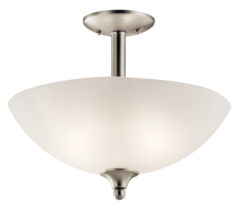 Kichler 43641NI Two Light Pendant/Semi Flush Mount, Brushed Nickel Finish - LightingWellCo