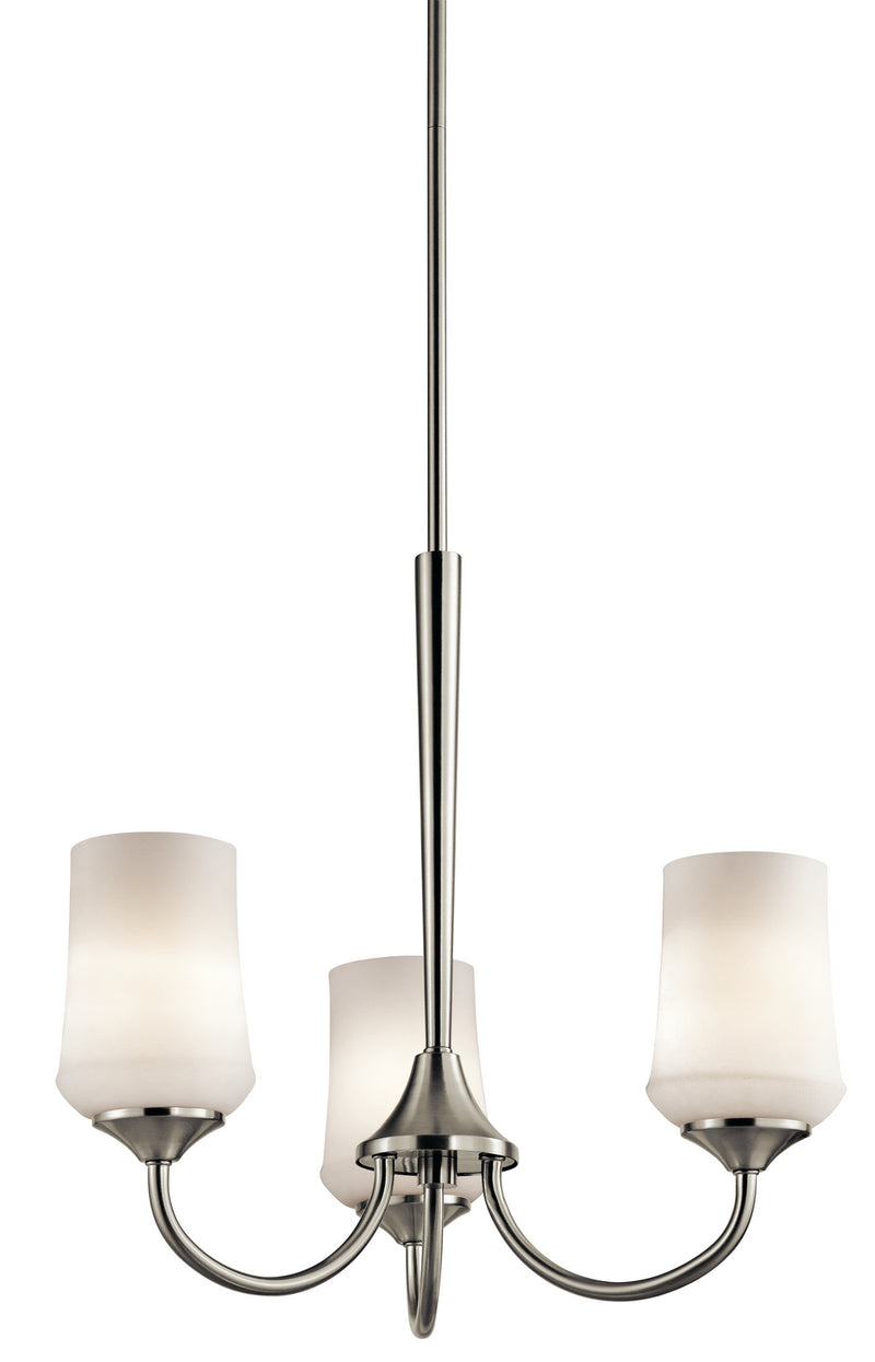 Kichler 43664NI Three Light Chandelier, Brushed Nickel Finish - LightingWellCo