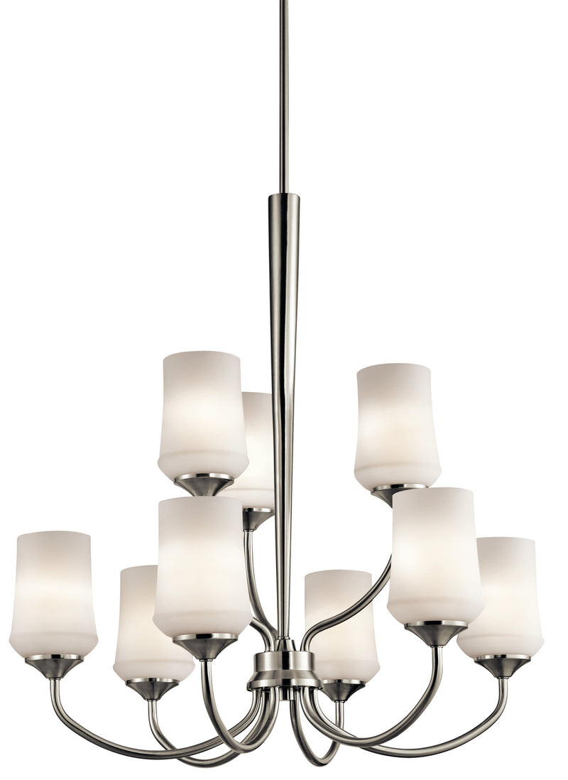 Kichler 43666NI Nine Light Chandelier, Brushed Nickel Finish - LightingWellCo