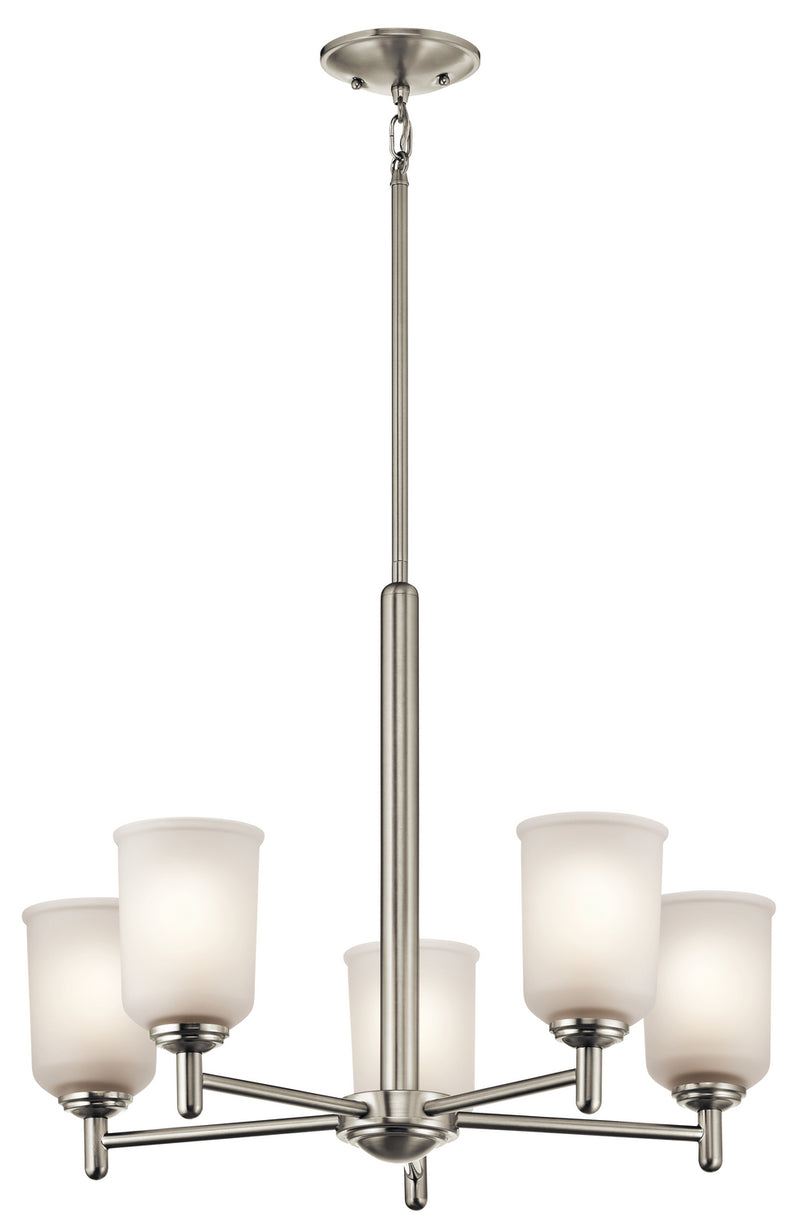 Kichler 43671NI Five Light Chandelier, Brushed Nickel Finish - LightingWellCo