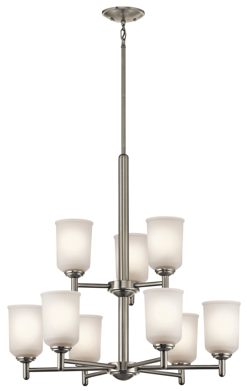 Kichler 43672NI Nine Light Chandelier, Brushed Nickel Finish - LightingWellCo