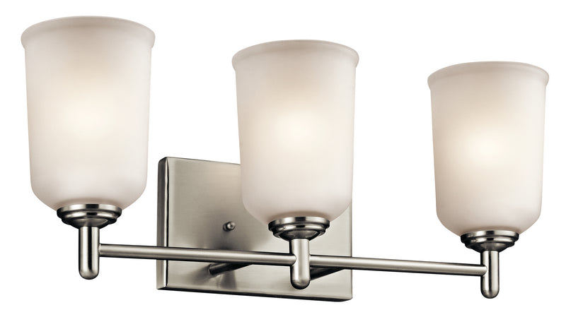 Kichler 45574NI Three Light Bath, Brushed Nickel Finish - LightingWellCo